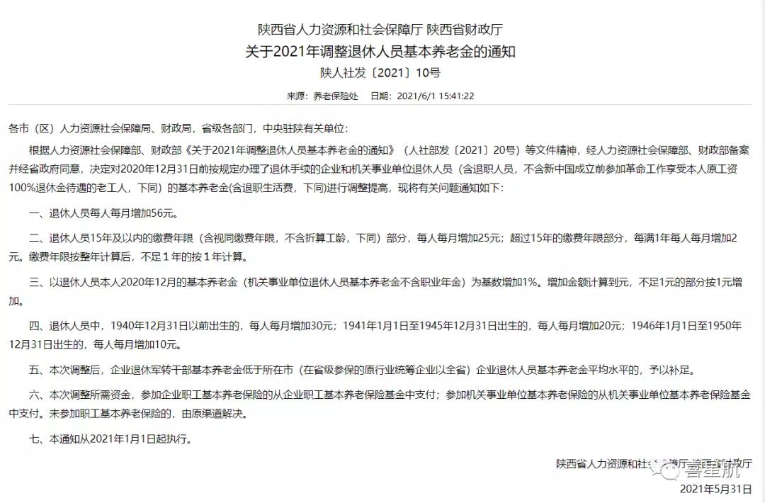 退休人員養老金，上漲啦！(圖1)